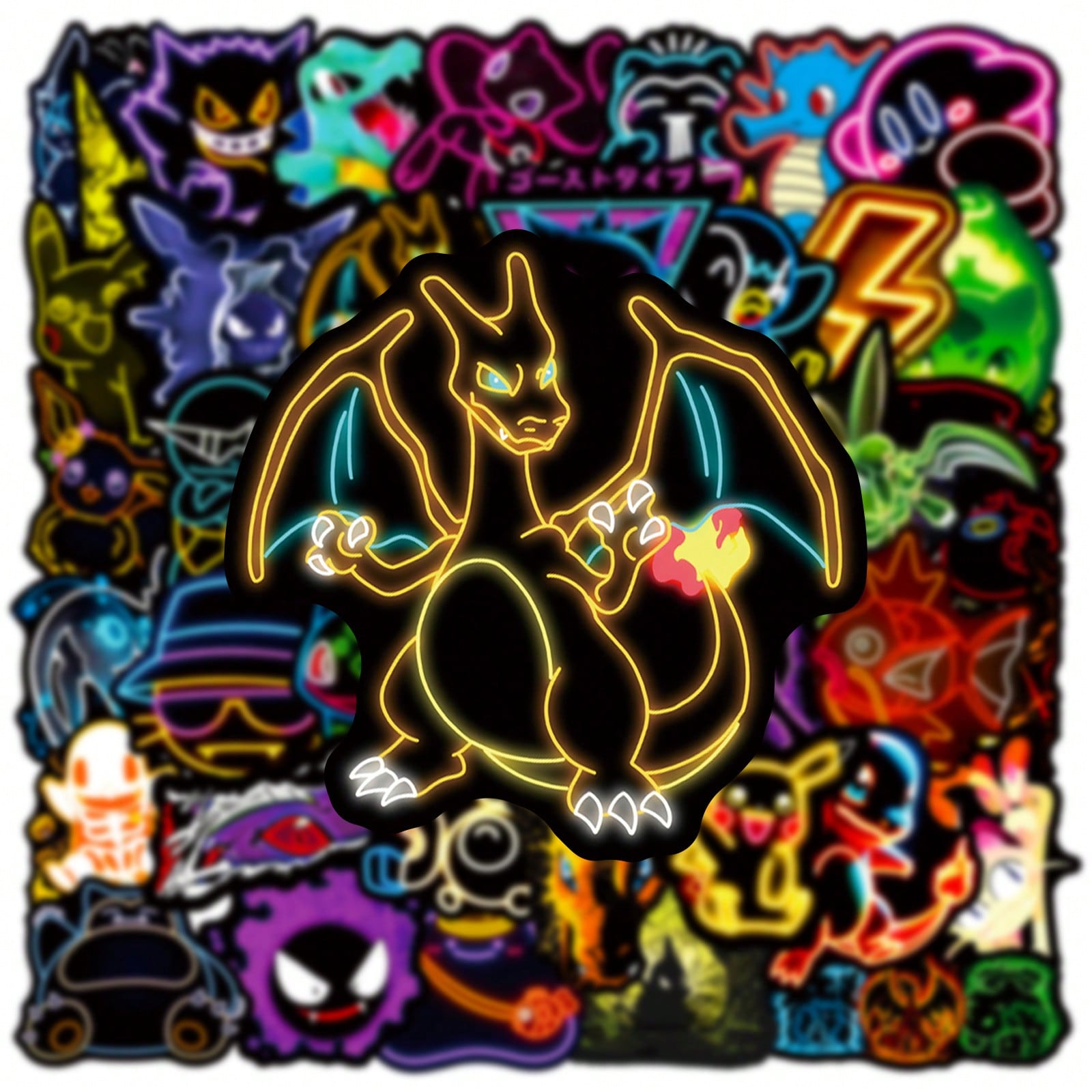 Laptop Accessories Toy - 60/100 adet Neon Işıklı Anime Pokemon