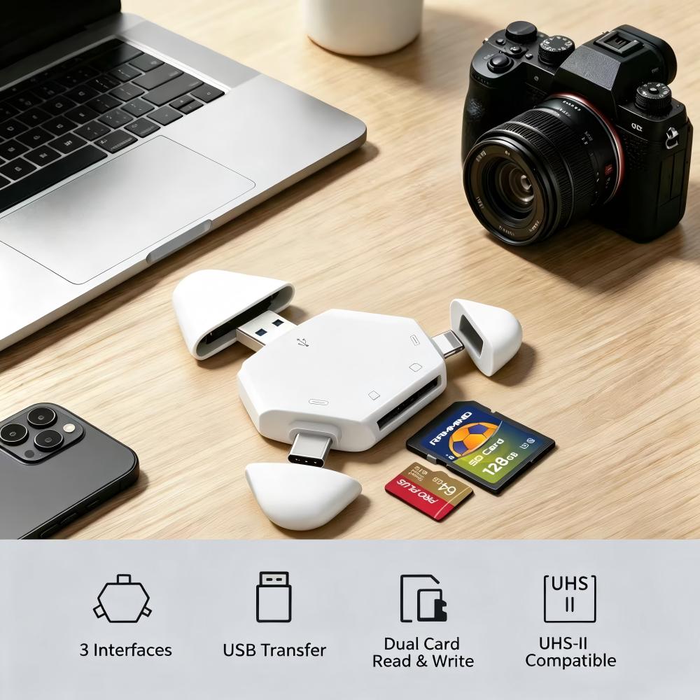 Laptop Accessories Distributor - 3'ü 1 Arada Hafıza Kartı Okuyucu,