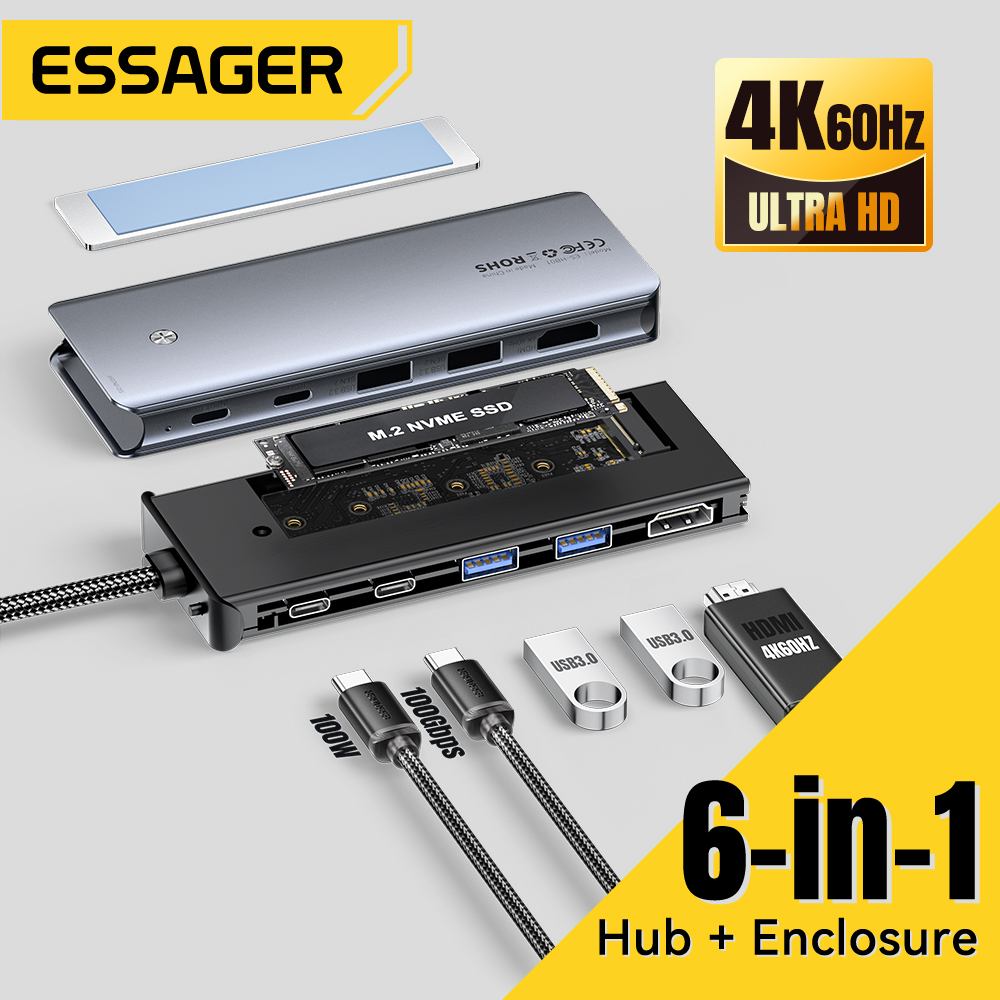 Usb C Docking Hub - Essager USB C Hub M.2 SSD