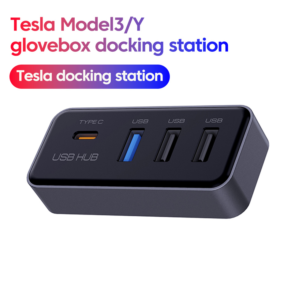 Usb C Docking Hub - Tesla Model3/Y İçin 4'ü 1 Arada