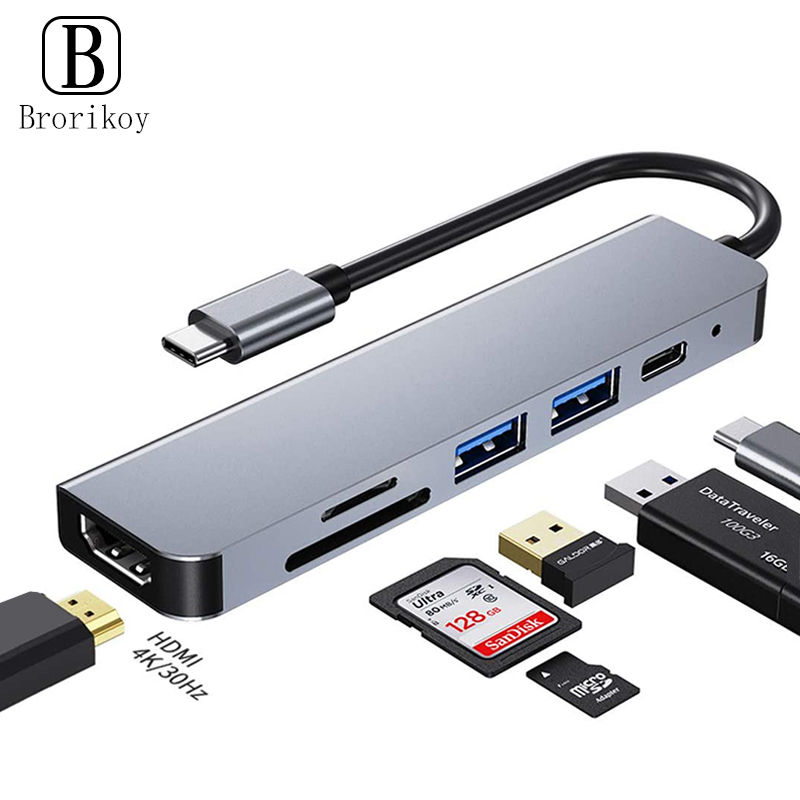 Usb C Docking Hub - 6'sı 1 arada PD Tip C