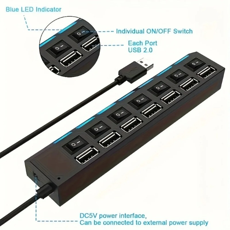 USB 2.0 Hub 4/7 Port Splitter  - Laptop Accessories Productivity incelemesi ve fiyatı